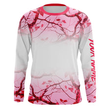 Load image into Gallery viewer, Personalized name White and Pink Camo performance long sleeve team fishing tournament shirts for women NQS9241