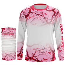 Load image into Gallery viewer, Personalized name White and Pink Camo performance long sleeve team fishing tournament shirts for women NQS9241