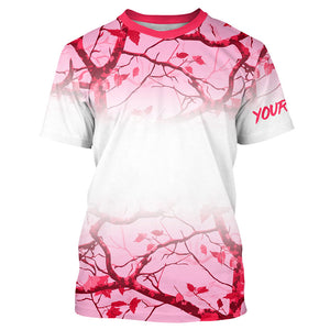 Personalized name White and Pink Camo performance long sleeve team fishing tournament shirts for women NQS9241