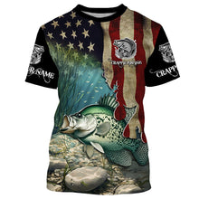 Load image into Gallery viewer, Crappie Fishing American Flag Patriotic Custom UV protection fishing apparel, Crappie fishing jerseys NQS498