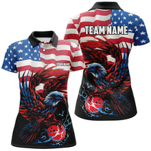 Load image into Gallery viewer, Personalized Eagle Bowling Shirts for Women, Custom Team&#39;s Name American Flag Cool Bowler Jerseys NQS7891