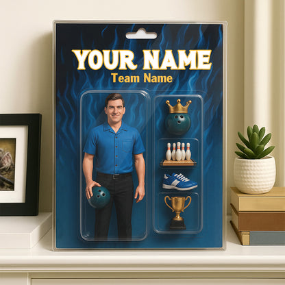 Custom Face and Name toy box Bowling Acrylic Plaque, gift for team men bowlers NQS10103