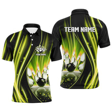 Load image into Gallery viewer, Yellow and black light Men Polo, 1/4 Quarter Zip Shirts Custom bowling team jerseys, gift for bowlers NQS8098