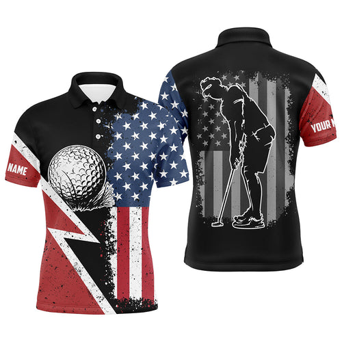 Vintage American Flag Mens golf polo shirts custom patriotic team golf shirts, best mens golf wears NQS7901