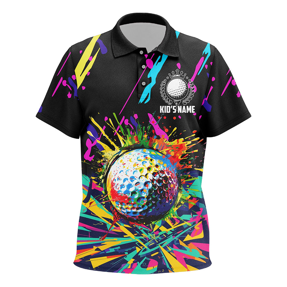 Colorful golf ball jerseys Kid golf polo shirts custom best team golf shirts, personalized golf gifts NQS7904