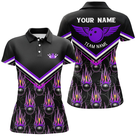 Custom bowling shirt for women – personalized team jersey front view
