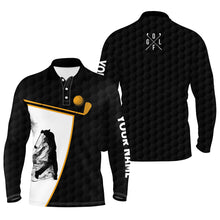 Load image into Gallery viewer, Black and white Mens golf polo shirts custom golf ball shirt for men, best men golf wear NQS6213