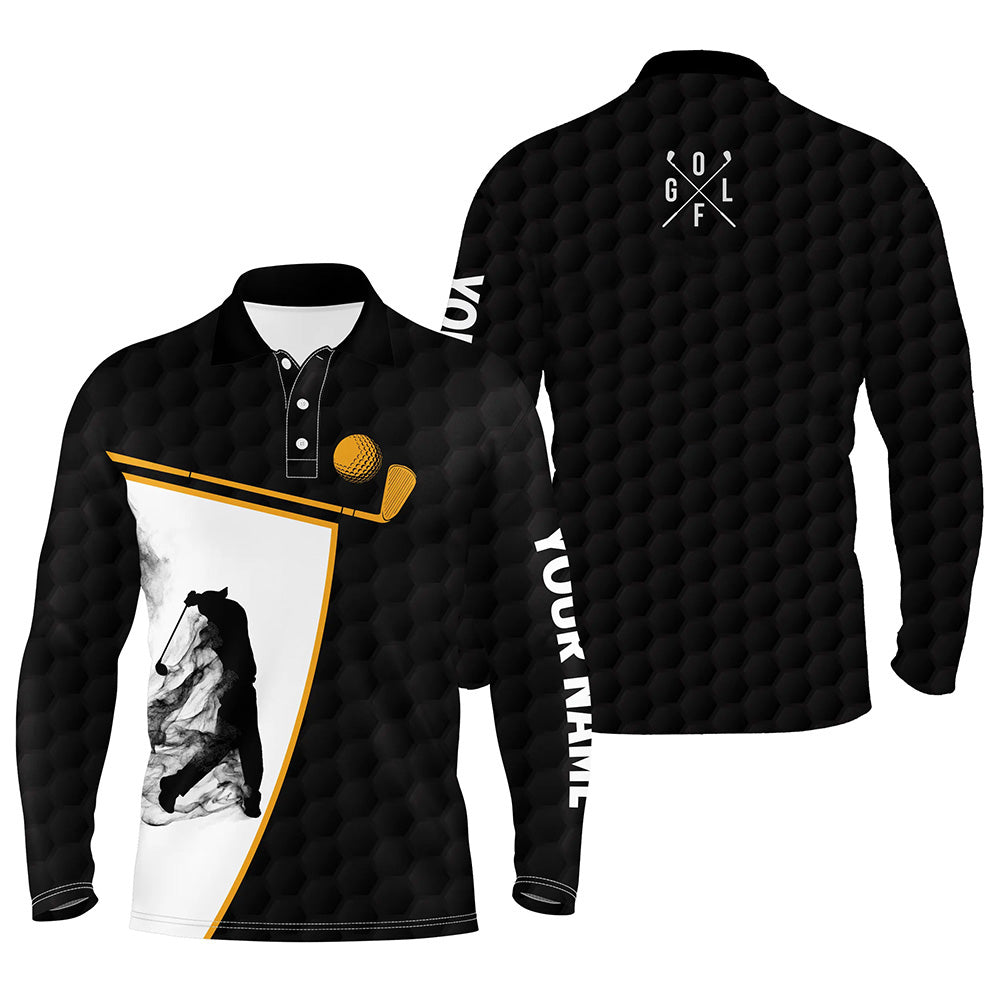 Black and white Mens golf polo shirts custom golf ball shirt for men, best men golf wear NQS6213