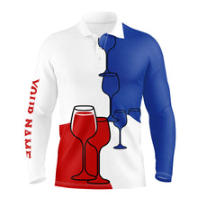 Load image into Gallery viewer, Red, White and Blue Mens golf polo shirts custom Golf wine men&#39;s golf apparel, gifts for the golfer NQS8337