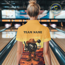 Load image into Gallery viewer, Funny Bowling Cowboy gun desert Womens Bowling Polo, 1/4 Zip Shirts Custom Funny bowling team jerseys NQS11127