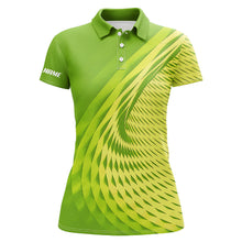 Load image into Gallery viewer, Womens golf polo shirts custom green pattern sport female golf attire, personalized golf gifts NQS8120