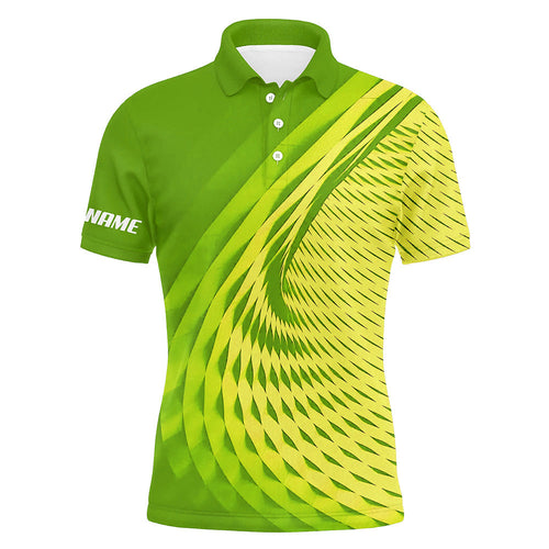 Mens golf polo shirts custom green pattern sport male golf attire for men, personalized golf gifts NQS8120