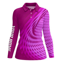 Load image into Gallery viewer, Womens golf polo shirts custom pink pattern sport female golf attire, personalized golf gifts NQS8121