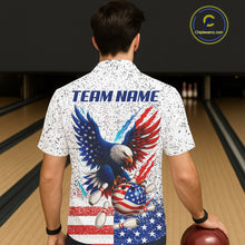Load image into Gallery viewer, Grunge American Flag Eagle Bowling Hawaiian Shirt Custom patriotic Team Bowling jersey NQS11327