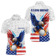 Load image into Gallery viewer, Grunge American Flag Eagle Golf Polo Shirt For Men Custom patriotic Team Golf Attire NQS11328
