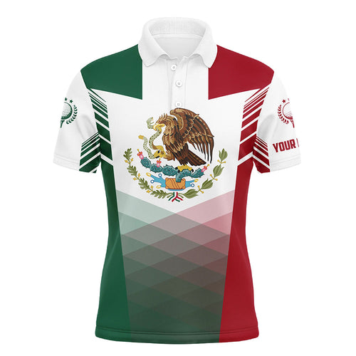 Mexican Flag Mens golf polo shirts custom Mexico golf outfit men, unique golf shirts for men NQS7356
