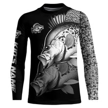 Load image into Gallery viewer, Black Crappie performance Fishing Shirts Custom Crappie Fishing Long Sleeve Tournament Fishing Shirts NQS7678