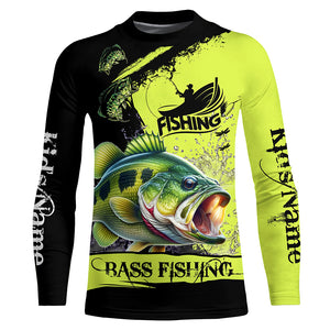 Largemouth Bass fishing Custom Name performance long sleeve fishing shirts uv protection bass jerseys NQS3664