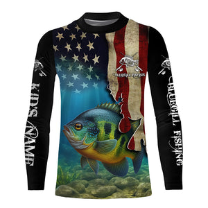 Bluegill Fishing 3D American Flag Patriotic Customize name All over printed shirts NQS516