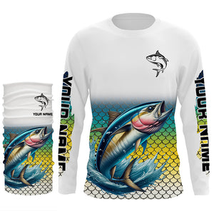 Personalized Tuna Fishing jerseys, Tuna scales UV protection Long Sleeve Performance Fishing Shirts NQS6016