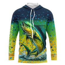 Load image into Gallery viewer, Personalized Mahi mahi Fishing jersey, Dorado scales UV protection performance saltwater fishing shirt NQS6017