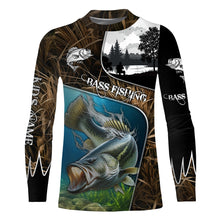 Load image into Gallery viewer, Largemouth Bass Fishing UV protection Customize name long sleeves fishing shirts for men, women, kid NQS753