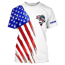 Load image into Gallery viewer, Bass Fishing American flag patriotic fishing Customized patriotic Fishing Clothing NQS2425