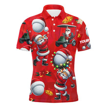 Load image into Gallery viewer, Funny Christmas Santa Golf Red pattern Men golf polo shirt custom Christmas golf tops for Men NQS8807