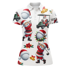 Load image into Gallery viewer, Funny Christmas Santa Golf White pattern Women golf polo shirt custom Christmas golf tops for ladies NQS9052