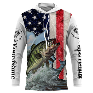 American Bass fishing US flag UV protection Custom long sleeves fishing shirt NQS2715