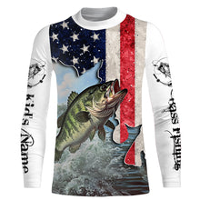 Load image into Gallery viewer, American Bass fishing US flag UV protection Custom long sleeves fishing shirt NQS2715