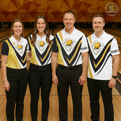Custom Funny Bowling shirts for Women I'm not swearing, I'm using my bowling words Gold bowl shirts NQS11548