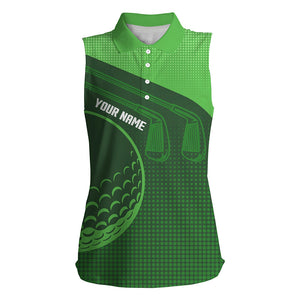 Personalized Multi-Color sleeveless Golf Polo Shirts For Women, Golf Outfits For Ladies NQS7544
