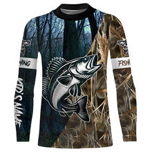 Load image into Gallery viewer, Walleye Fishing Camo Customize Name Long Sleeve Fishing Apparel, Personalized Fishing Gifts NQS395