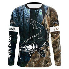 Load image into Gallery viewer, Catfish Fishing Camo Customize Name Long Sleeve Fishing Shirts Personalized Fishing Gifts NQS396