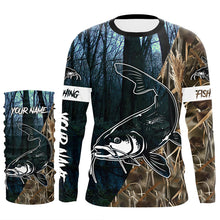 Load image into Gallery viewer, Catfish Fishing Camo Customize Name Long Sleeve Fishing Shirts Personalized Fishing Gifts NQS396