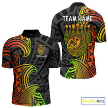 Load image into Gallery viewer, Personalized Black and Colorful Tribal pattern Bowling Shirts For Men Custom Team Bowling Jersey NQS10764