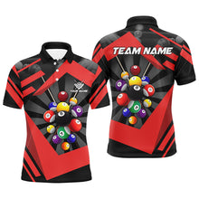 Load image into Gallery viewer, Personalized Red Jerseys Billiard Balls Polo &amp; Quarter-Zip Shirt For Men, 8 Ball Pool Player Shirts TDM1716