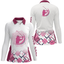 Load image into Gallery viewer, Pink leopard mandala pattern Womens golf polo shirt custom womens golf tops for ladies NQS5590