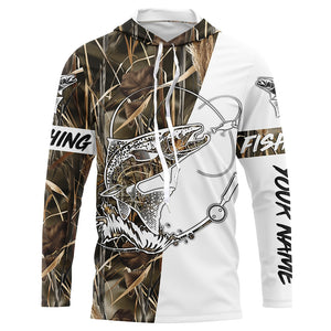 Salmon Tattoo Fishing performance fishing shirt UV protection customize name long sleeves NQS646