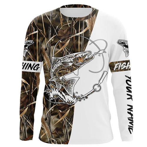 Salmon Tattoo Fishing performance fishing shirt UV protection customize name long sleeves NQS646