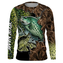 Load image into Gallery viewer, Crappie fishing camo Long Sleeve Fishing tournament shirts customize name NQS2148