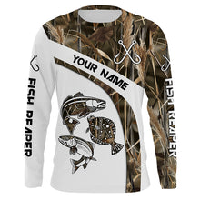 Load image into Gallery viewer, Beautiful Texas Slam Fishing Camo Redfish, Speckled Trout, Flounder Custom long sleeve Fishing Shirts NQS765