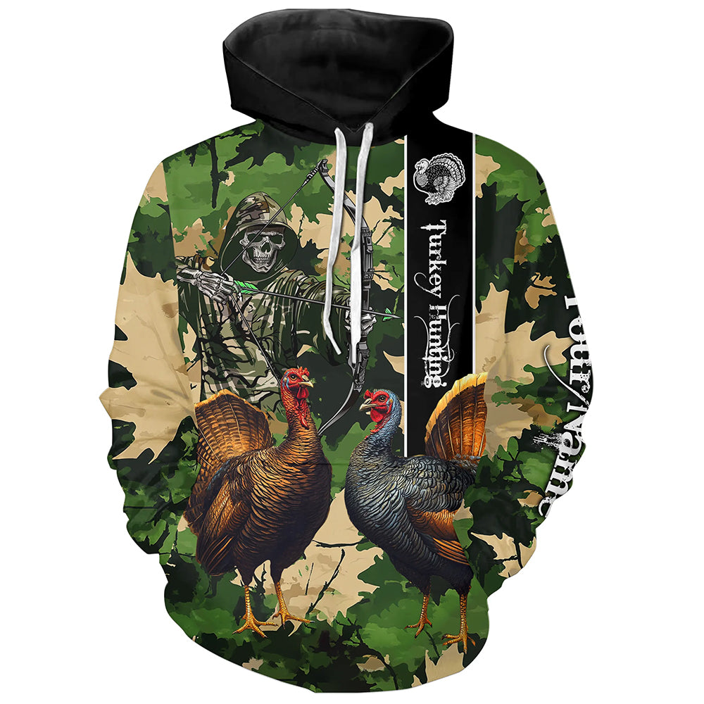 Turkey Hunting green camo Custom name 3D All over print hunting shirts NQS2271