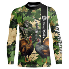 Load image into Gallery viewer, Turkey Hunting green camo Custom name 3D All over print hunting shirts NQS2271