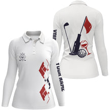 Load image into Gallery viewer, Funny Womens golf polo shirt custom vintage golf and wine golf clubs team polo shirts NQS5356