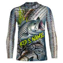 Load image into Gallery viewer, Personalized Striped Bass Fishing jerseys, striper scales long sleeve fishing shirts uv protection NQS3688