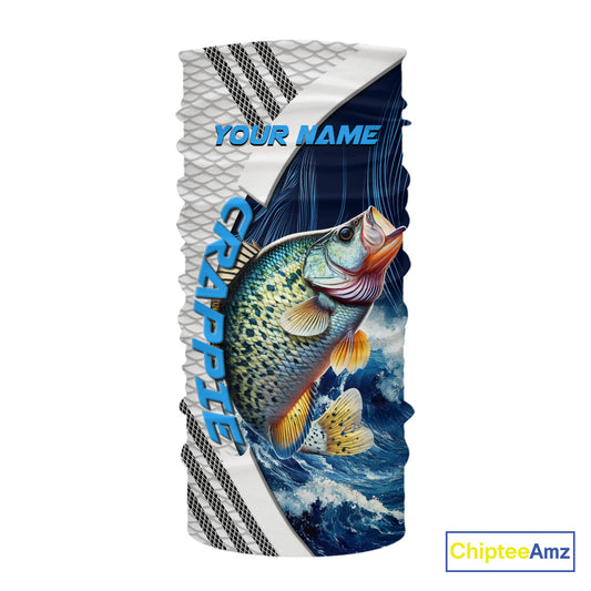 Blue and White Camo Crappie fishing Custom name sun protection Crappie fishing team jerseys NQS10555