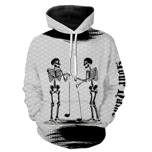 Black and White pattern Golf Hoodies custom funny skeleton Halloween hoodie golf apparel NQS8592