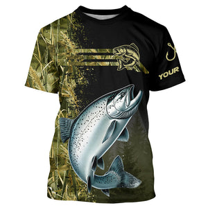 Salmon fishing camouflage Custom performance long sleeve Fishing Shirts, Salmon Fishing jerseys NQS9073